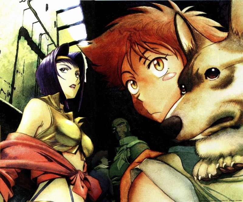 faye, edward, corgi, jet, cowboy, ein, bebop, black, anime, spiegel, 720P, spike
