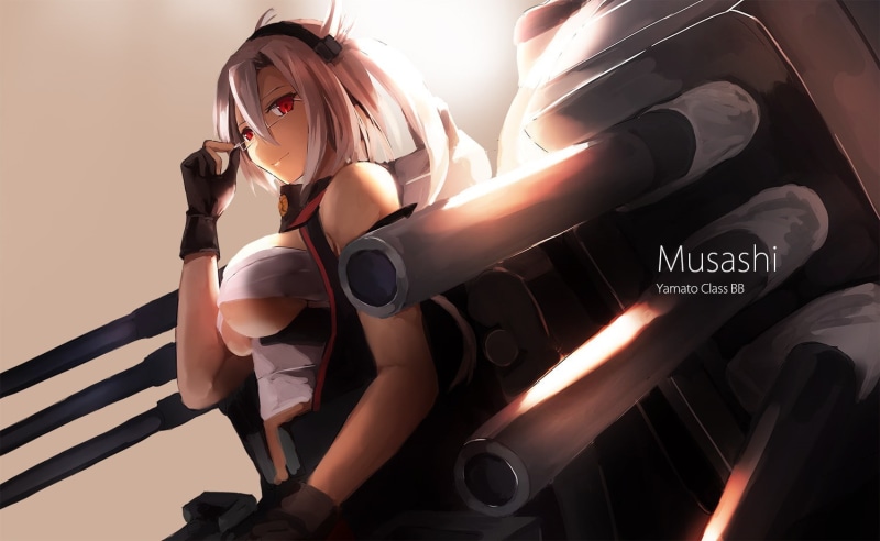 lifestyles, 720P, clothing, nature, sunlight, anime girls, red eyes, young adult, Musashi (KanColle), underboob, side view, real people, leisure activity