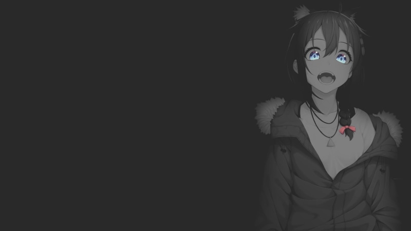 anime girls, Shigure (KanColle), night, Kantai Collection, dark background, red, blue, anime, 1080P, neko ears