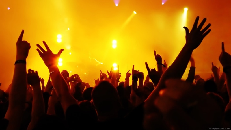 people, crowds, illuminated, light, crowd, youth culture, music, event, stage, performance, concerts, positive emotion, arms raised, hand, excitement, music festival