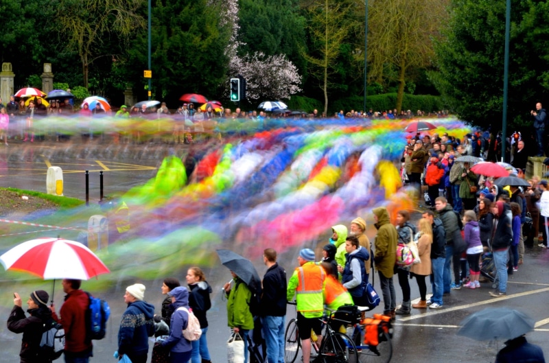 adult, crowds, men, nature, lifestyles, real people, motion, tree, women, plant, transportation, road, multi colored, group of people, water, day, outdoors