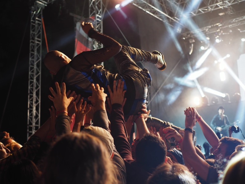 nightclub, concert Hall, entertainment, entertainment Event, musician, adult, arms Raised, concert, rock Music, atmosphere, singing, lifting, women, audience