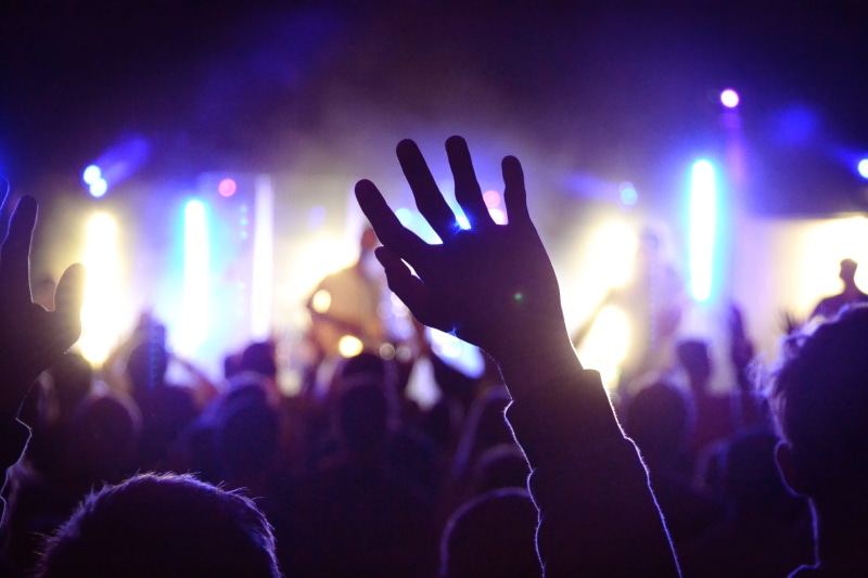 cheering, celebration, happiness, live Event, stage, performance Group, noise, arms Raised, light, adult, event, lights, musical Band, hand Raised, night