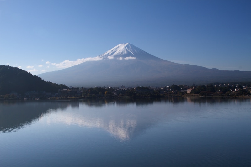 fuji, daytimer, kawaguchiko, scenics - nature, tranquility, reflection, view, lake Kawaguchi, morning, nature, land, beauty in nature, cap, water, 5K