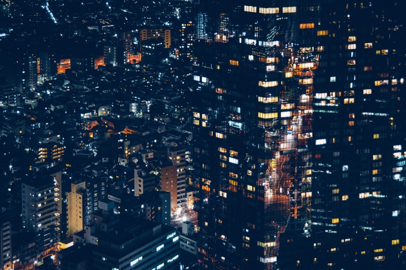 Tokyo, financial district, urban Scene, high angle view, tokyo, City lights, business, cityscape, built Structure, city Life, Japan, outdoors, dusk, tower