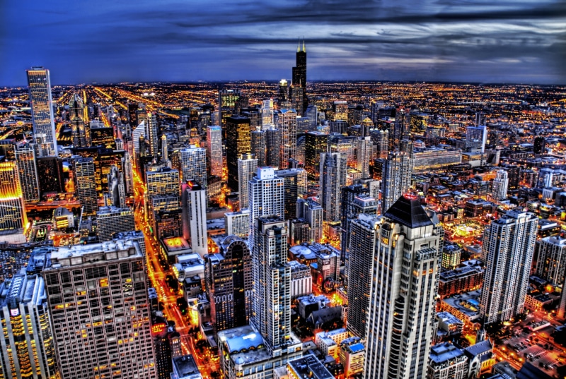 building Exterior, illuminated, urban Scene, view, skyscraper, 4K, modern, night, eye, famous Place, architecture, dusk, urban Skyline, birds, asia, aerial View