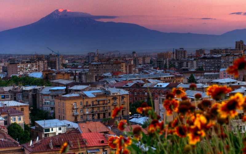 nature, hill, armenia, village, street, 2K, plant, city, cultures, urban Scene, residential district, outdoors, flowers, orange, multi Colored, town, cloud - sky