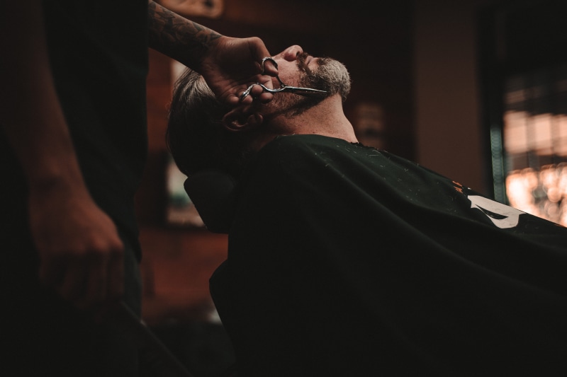 4K, dark, man, human body part, facial hair, adult, scissors, cutting, lifestyles, store, another, s, mature men, human limb, leisure activity, males