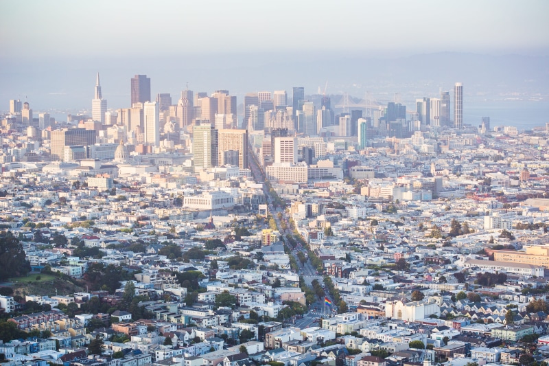panorama, nature, downtown District, sf, sf bay, urban Skyline, san francisco, building, roads, modern, rush, Skyscrapers, dusk, sea, smog, 4K, San Francisco