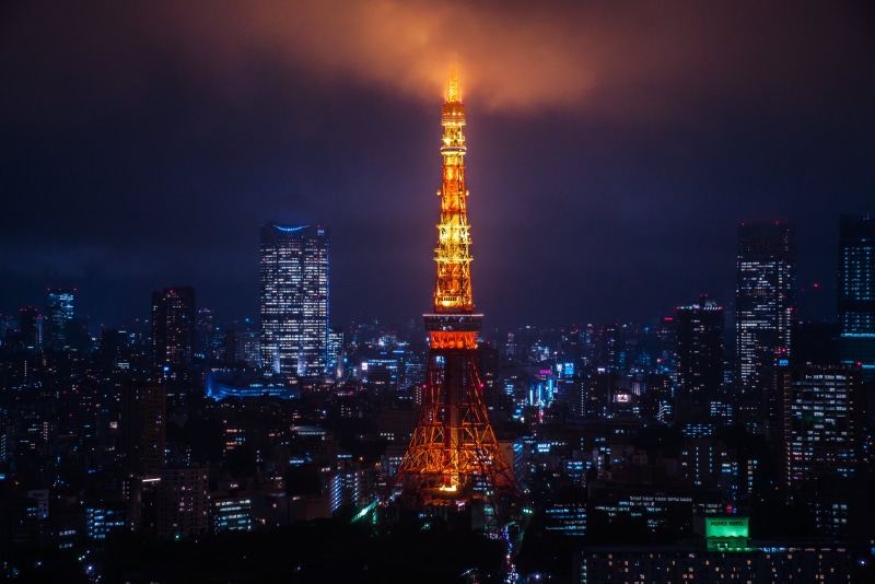 architecture, street Light, office Building, cityscape, twilight, night city, built Structure, skyscraper, sky, japan, tokyo Prefecture, light - Natural Phenomenon