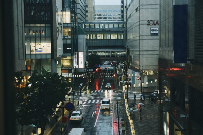 new York City, people Traveling, assorted, 5K, travel, pedestrian, evening, rainy day, commercial, building, city, traffic, tokyo Prefecture, water, wet