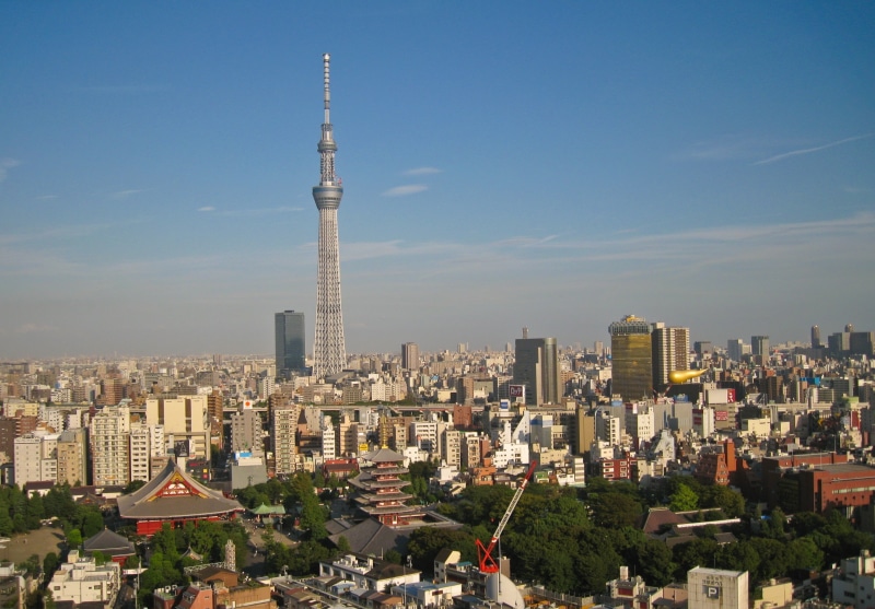 building Exterior, building, tall - High, tokyo, china - East Asia, antenna - Aerial, tower, day, outdoors, blue, famous Place, tourism, spire, communications Tower