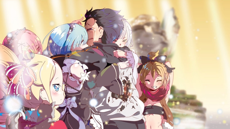 lifestyles, anime, fun, togetherness, group of people, costume, 1080P, smiling, indoors, Re:Zero Kara Hajimeru Isekai Seikatsu, vector, night, Beatrice (Re: Zero)