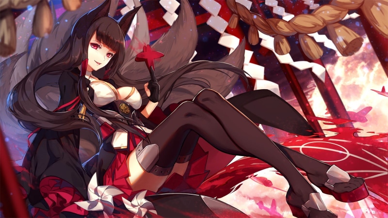 Thigh Highs, 720P, Smile, Anime, Girl, Azur Lane, Skirt, Bilan Hangxian