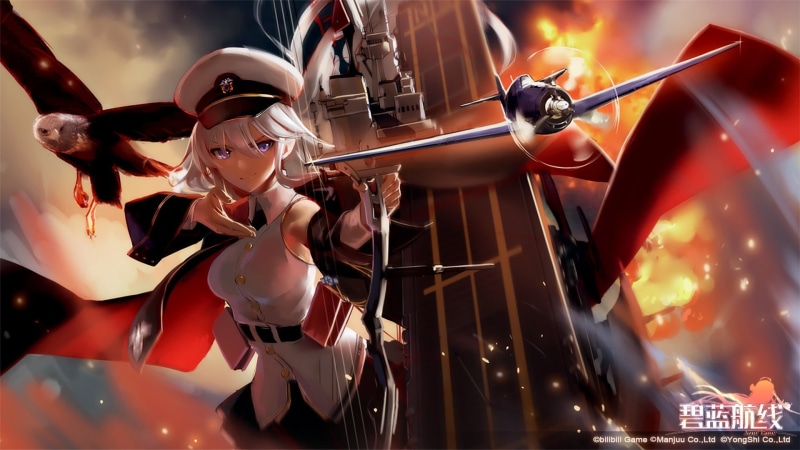 1080P, indoors, military, blurred motion, Azur Lane, motion, Bilan Hangxian, arts culture and entertainment, night, male likeness, occupation, human representation