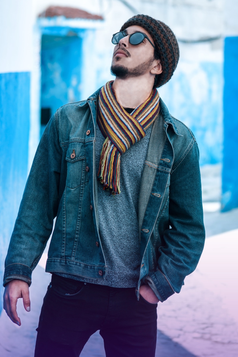 camera, glasses, jeans, leisure activity, look book, wearing, apparel, photography, day, selective, human, pants, face, denim, young men, beard, outdoors