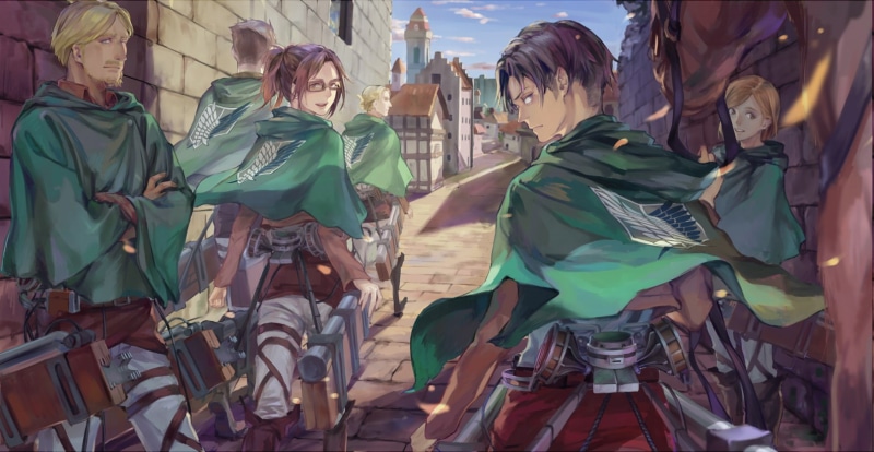 festival, statue, Petra Ral, anime, Erd Gin, costume, day, no people, architecture, sculpture, Hanji Zoe, building, Levi Rivaille, city, Shingeki No Kyojin
