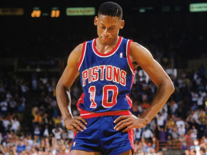 NBA, young adult, incidental people, number, men, competition, stadium, young men, Dennis Rodman, clothing, Detroit Pistons, adult, athlete, basketball
