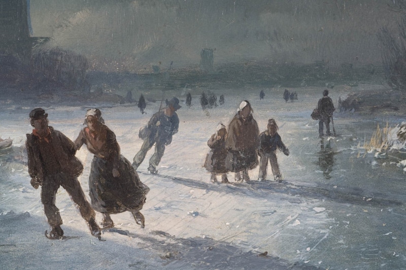 nature, cold temperature, winter, land, classic art, armed forces, ice, real people, men, water, day, 720P, army soldier, crowd, group of people, skating