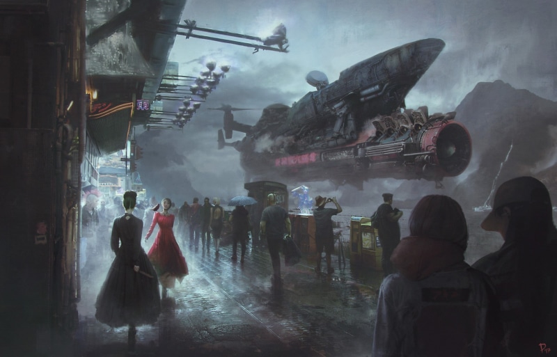 Sci Fi, 1080P, Steampunk, People, Vehicle