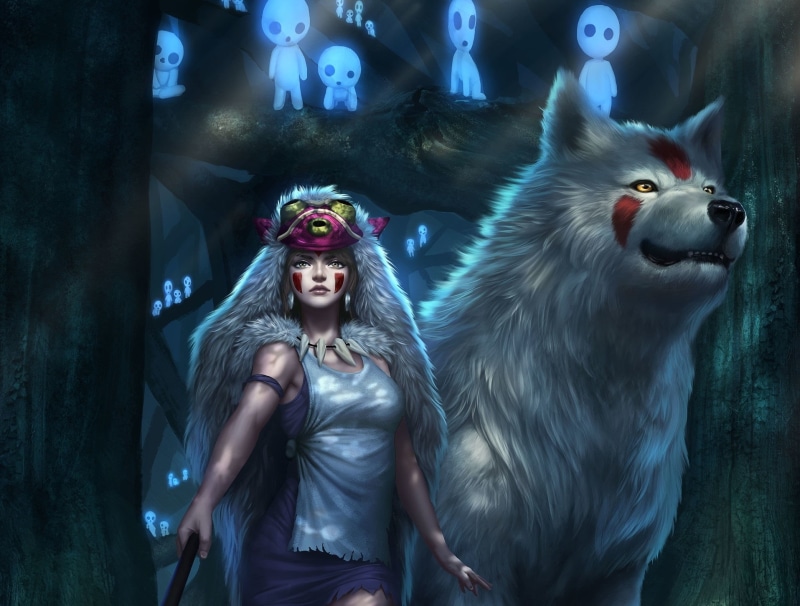 Princess Mononoke, young adult, portrait, clothing, looking at camera, beauty, fantasy art, 720P, young women, leisure activity, fantasy girl, real people