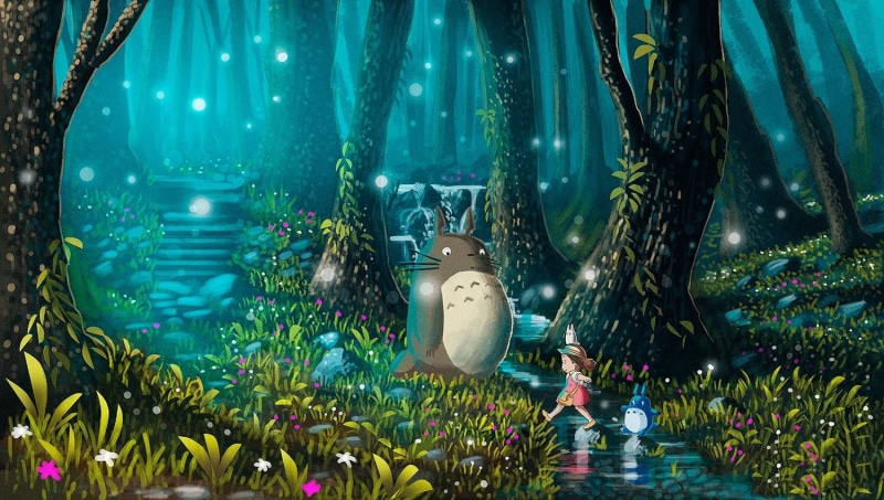 nature, religion, underwater, water, human representation, indoors, belief, plant, 720P, no people, decoration, sculpture, studio ghibli my neighbor totoro totoro
