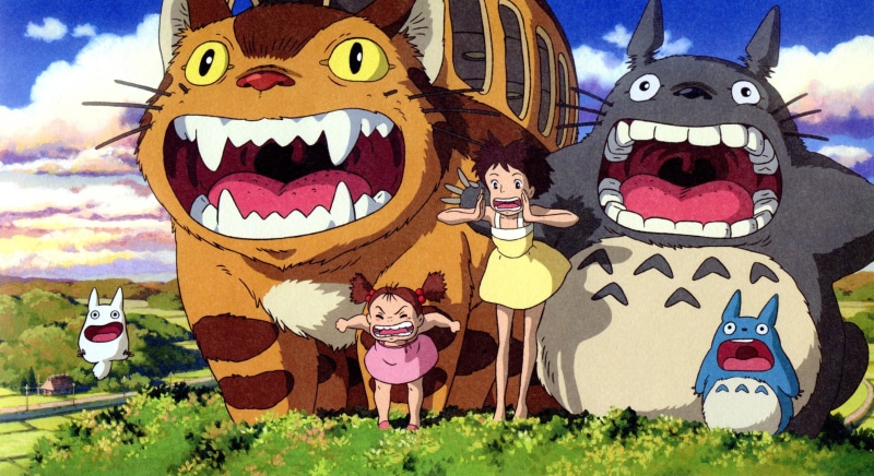 anime, day, outdoors, multi colored, 2K, My Neighbor Totoro, toy, celebration, male likeness, mammal, no people, mural, art and craft, grass, creativity