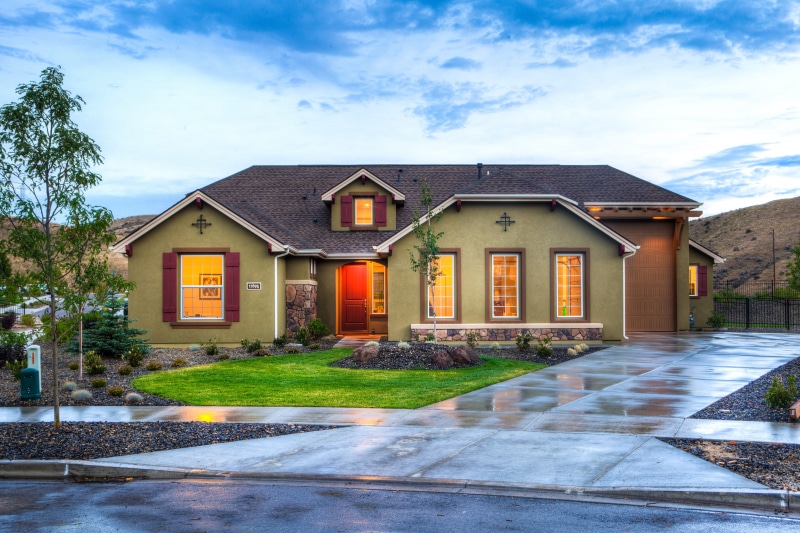 suburb, plant, cloud - sky, perspective, tree, residence, road, lawn, property, residential district, pavement, exterior, the way forward, garage, building exterior