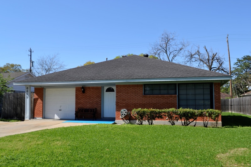adult, southwest, real, lawn care, front door, uniform, outdoors, single, mower, destination, exterior, dwelling, blue, family, lifestyle, garage, grass