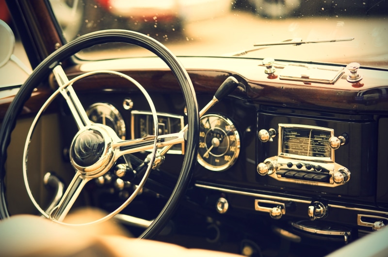 car interior, convertible, chrome, design, steering wheel, indoors, style, retro styled, auto, nostalgic, control panel, vintage car, wheel, retro, close-up