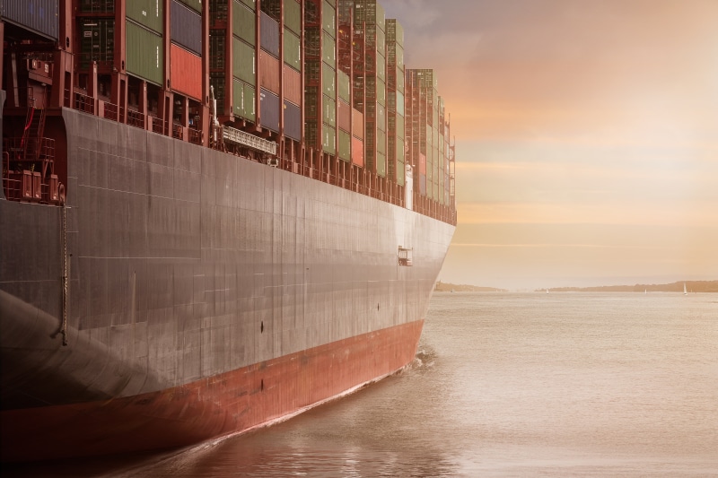 nautical Vessel, outdoors, breakthrough, terminal, profit, sky, shipping company, shipping, transportation, reflection, cloud - sky, water, container, achievement