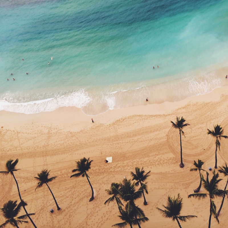 nature, sand, tranquility, idyllic, oceanshore, ocean, aerial photography, scenics - nature, tree, scenic, beach, no people, coconut palm tree, tropical climate