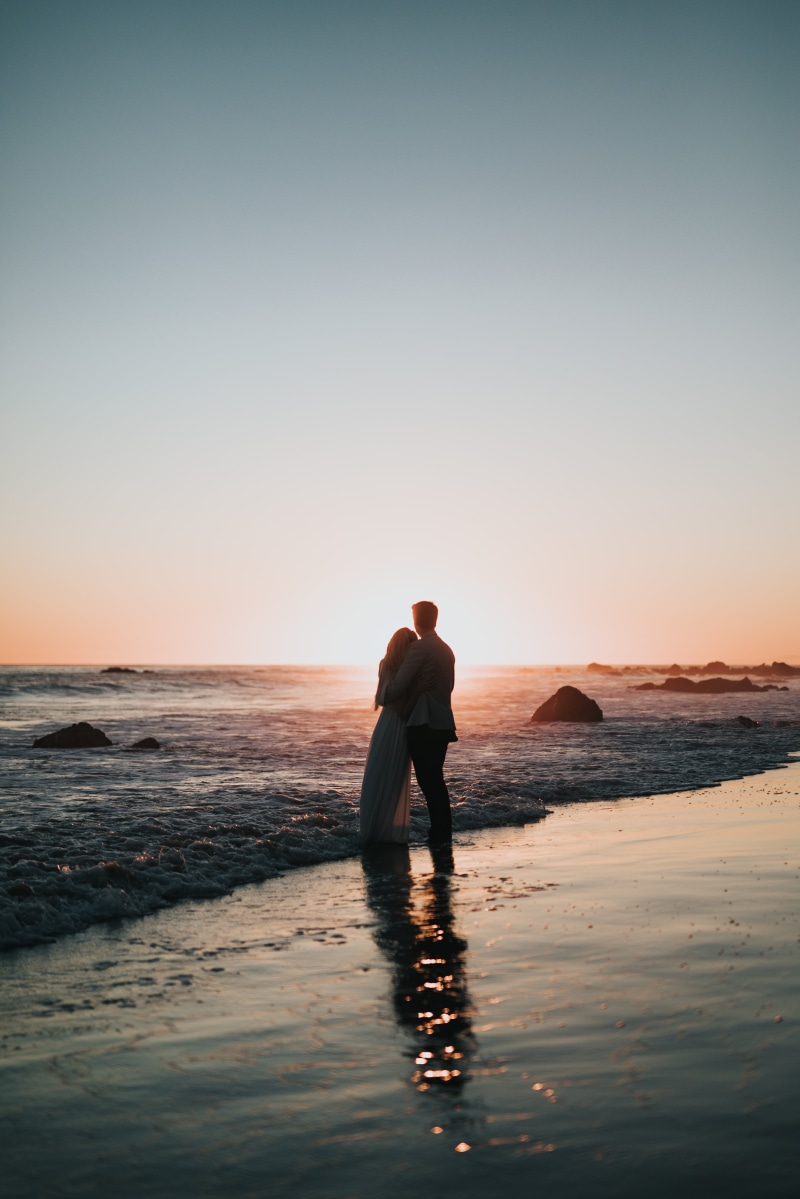 married, happiness, tranquil Scene, black, nature, relaxation, land, coastline, sun, bridegroom, honeymoon, water, males, holding Hands, contemplation