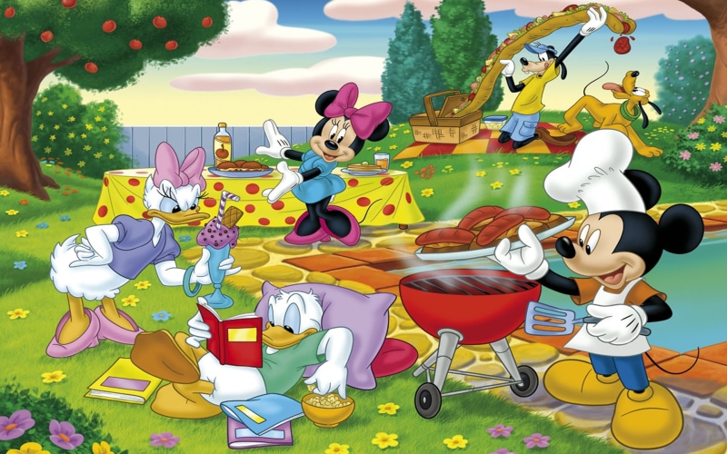 1080P, minnie, donald, nature, daisy, hd, outing, mouse, picnic, mickey, duck, cartoon