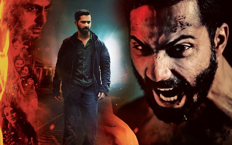 Movies, evil, males, black, badlapur, looking at camera, people, 2015, s, Bollywood Movies, indoors, casual clothing, illuminated, spooky, fear, portrait