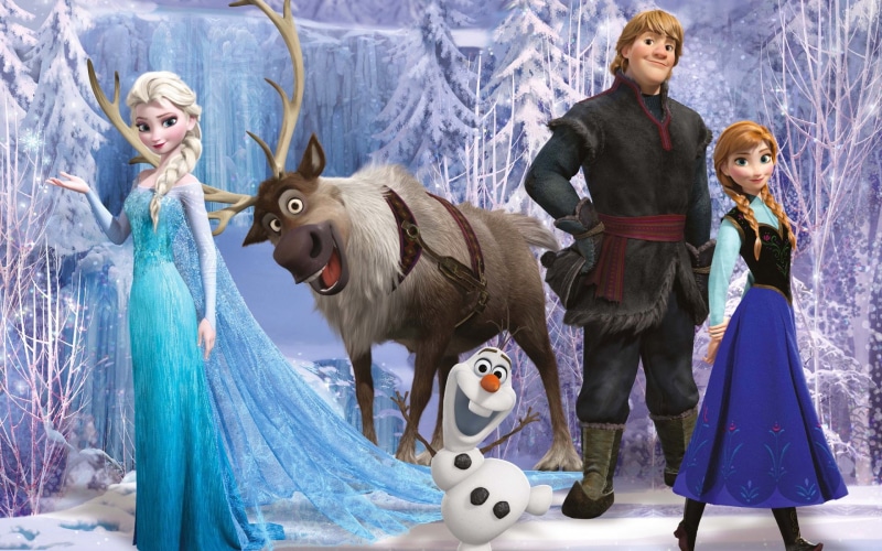 Kristoff (Frozen), season, fun, holiday, animal, white, females, Movie, Olaf (Frozen), forest, happiness, Frozen, child, people, caucasian Ethnicity, clothing