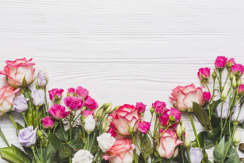 white, 5K, eustoma, buds, composition, roses, flowers