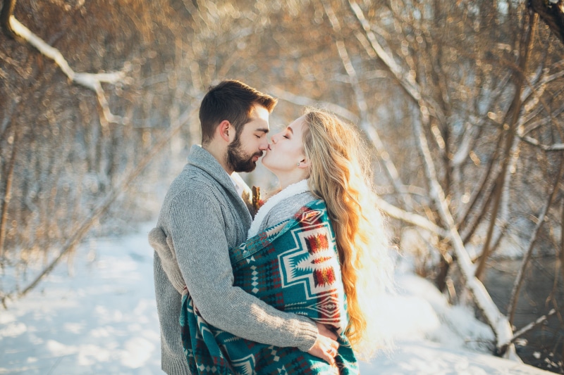 weather, season, cold, togetherness, hugging, bonding, fashion, young women, kiss, swirly bokeh, young couple, warm clothing, kissing, in love, heterosexual couple