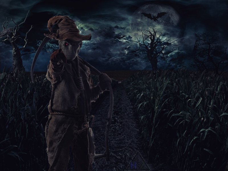 mystery, representation, sky, human representation, spooky, horror, death, standing, dark, danger, beauty in nature, outdoors, dusk, one Person