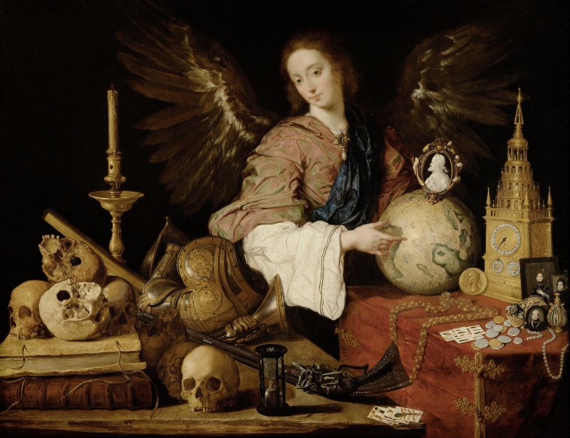antique, wings, the past, history, human representation, indoors, portrait, building, spirituality, religion, looking at camera, statue, skulls, sculpture