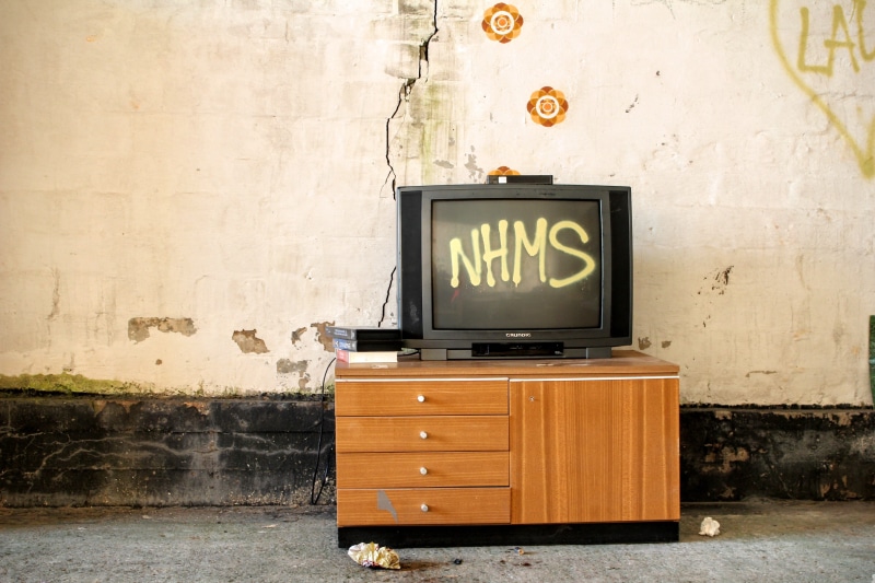 city, building, television set, communication, crt, abwrackhaus, television cupboard, 70th, architecture, sideboard, graffiti, black, furniture, technology