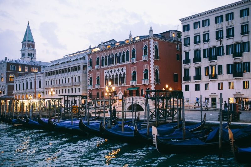 travel Destinations, vacations, moored, nautical Vessel, gondola - traditional boat, gondola, travel Locations, italian, old town, sky, italian Culture
