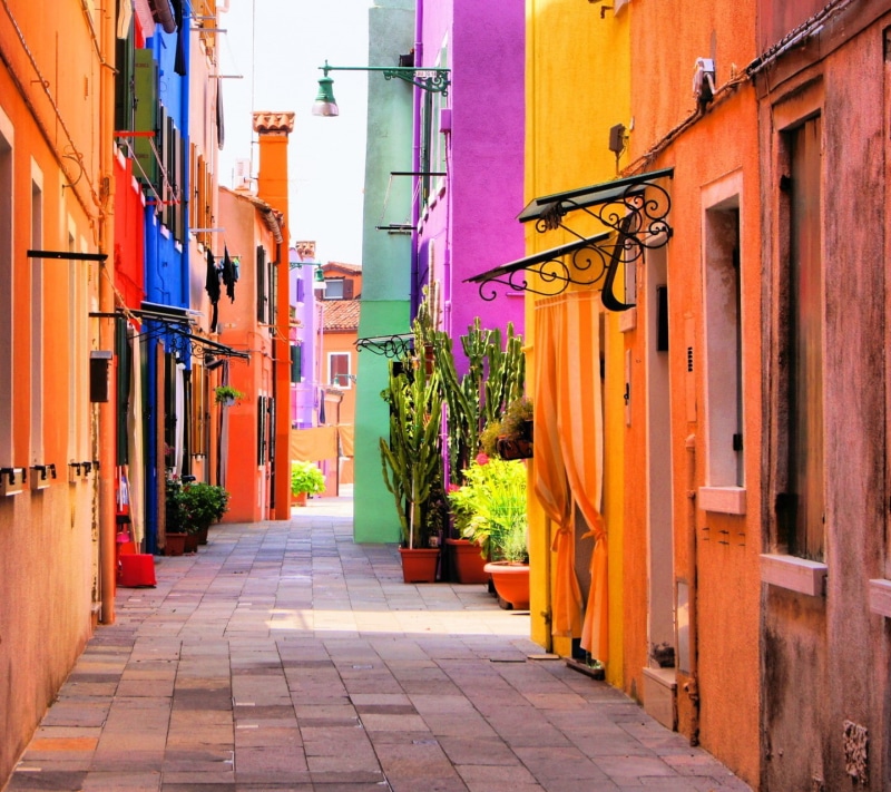direction, street, urban, residential district, orange color, alley, nature, architecture, entrance, 720P, colorful, outdoors, building exterior, no people