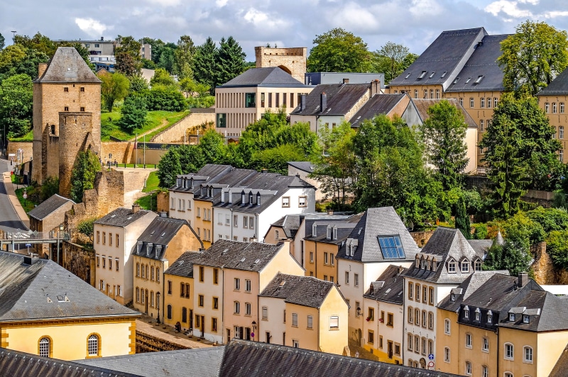 travel destinations, ville basse, luxembourg, architecture, day, built structure, community, houses, roof, tree, outdoors, historic, building exterior