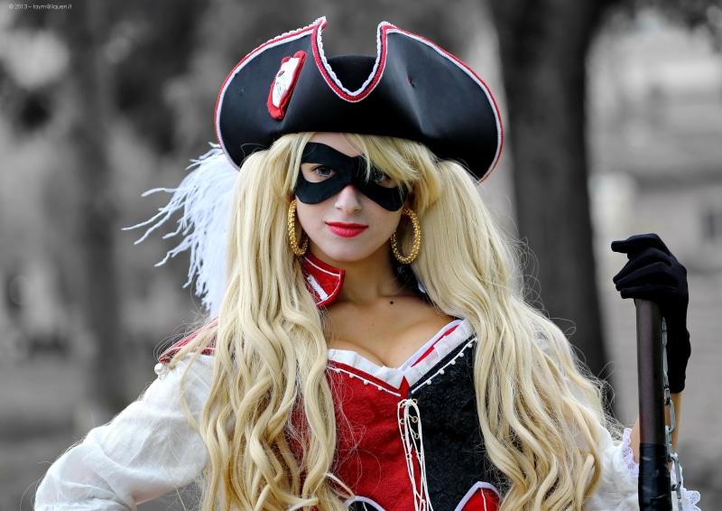 wearing, Cosplay, Pirate, Costume, Costumes, outdoors, woman, Lucca  Comics  Games, caucasian Ethnicity, outfit, fashion, Lucca Comics And Games, Mash-Up