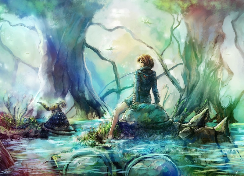 sitting, legs, m, barefoot, water, hd, hayao, studio, drawings, nature, art, brown, leg, backview, miyazaki, ghibli, people, anime, feet, 1080P