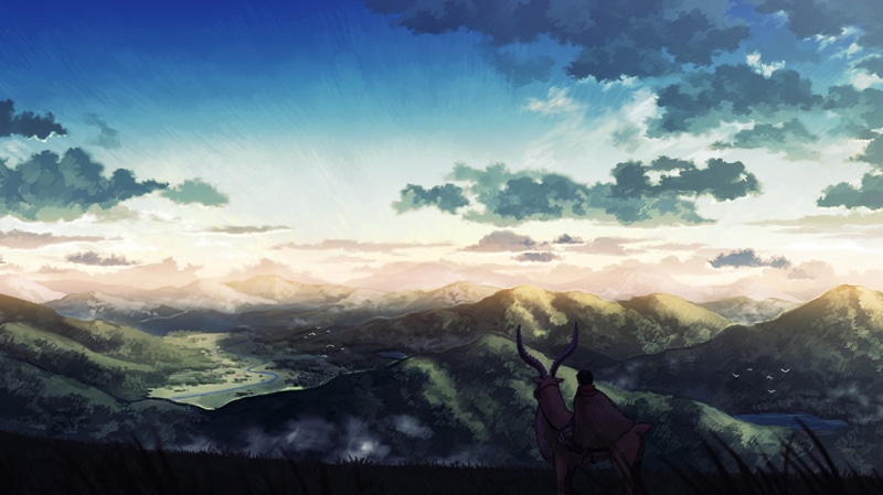 Studio Ghibli, 720P, Ashitaka, landscape, Yakuru, Princess Mononoke, Mononoke, anime
