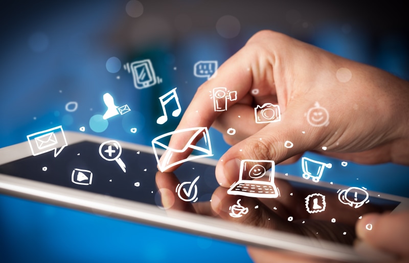 technology, computer icon, computer, human body part, touching, telephone, indoors, mobile Phone, touch Screen, communication, e-Mail, hand, one person