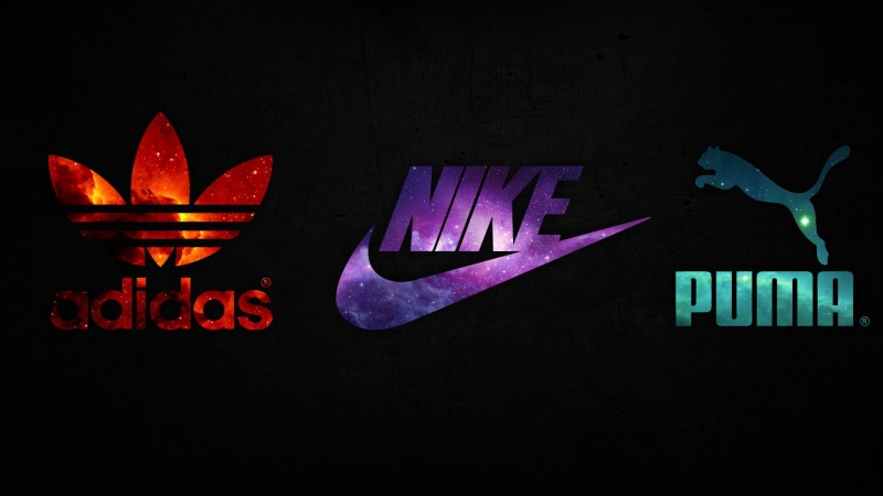 1080P, space, Nike, Adidas, Puma, logo