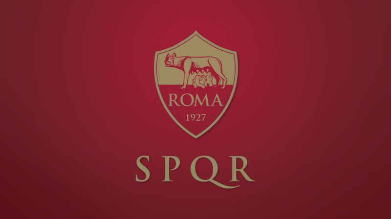 SPQR, Rome, gold, logo, 2K, red, wolf, Nike, AS Roma, ASR, logotype